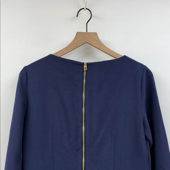 NWT Tuckernuck Sail to Sable Crepe Flutter Sleeve Ruffle Shift Mini Dress Navy 8 - Picture 6 of 9